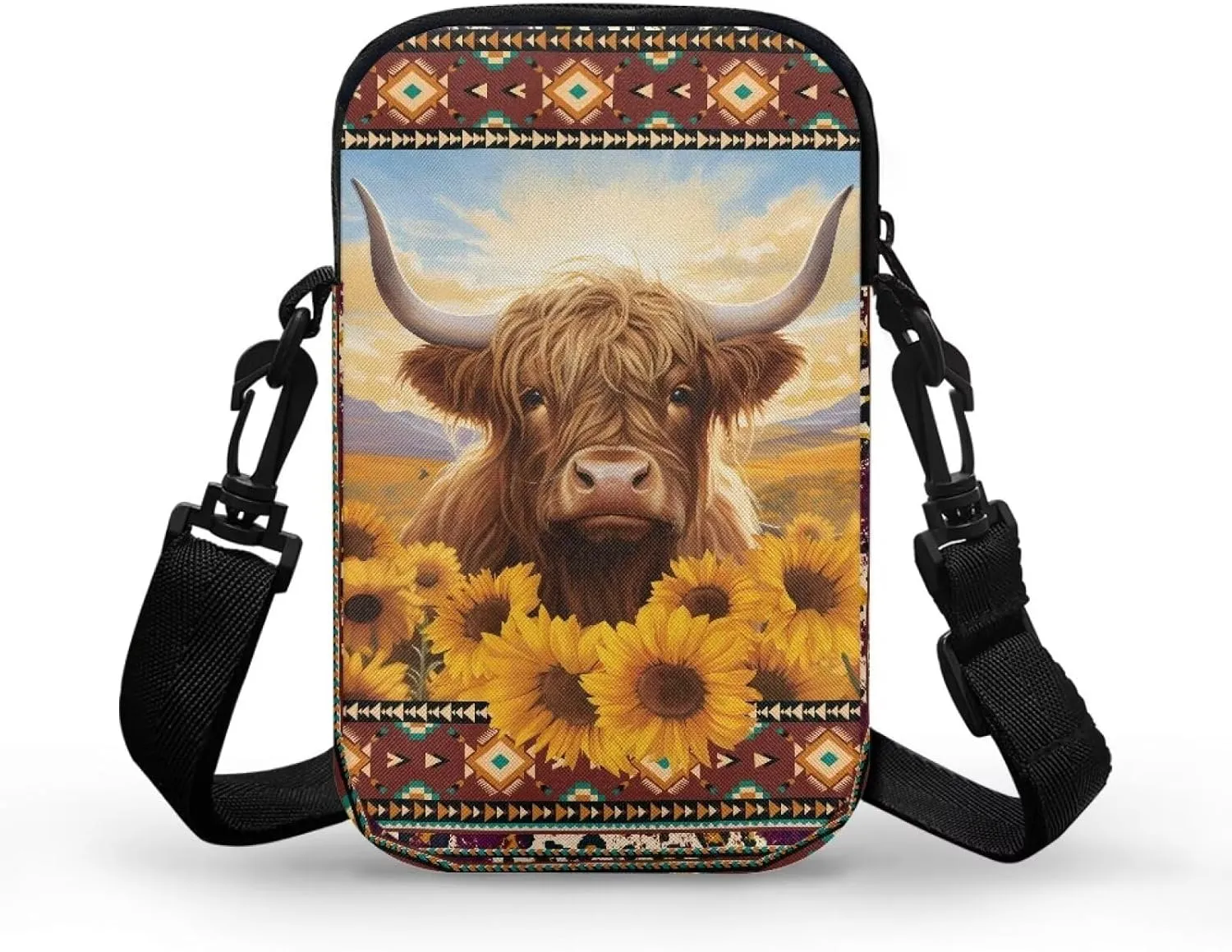 WELLFLYHOM Cell Phone Purse Women Crossbody Bag Canvas Messenger Pouch Travel Wallet
