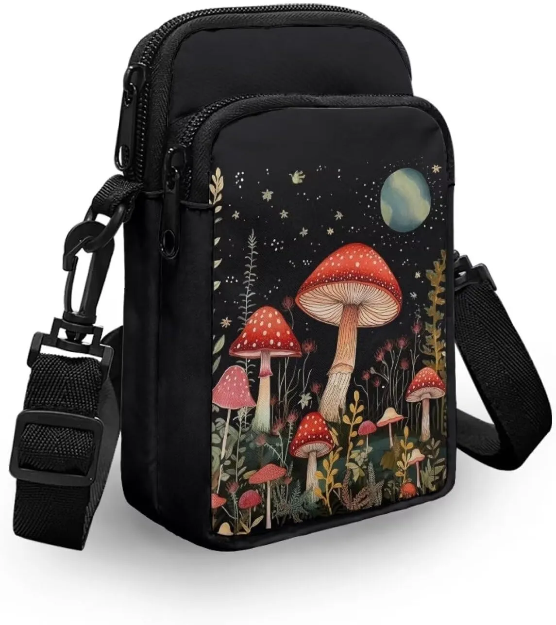 WELLFLYHOM Cell Phone Purse Women Crossbody Bag Canvas Messenger Pouch Travel Wallet