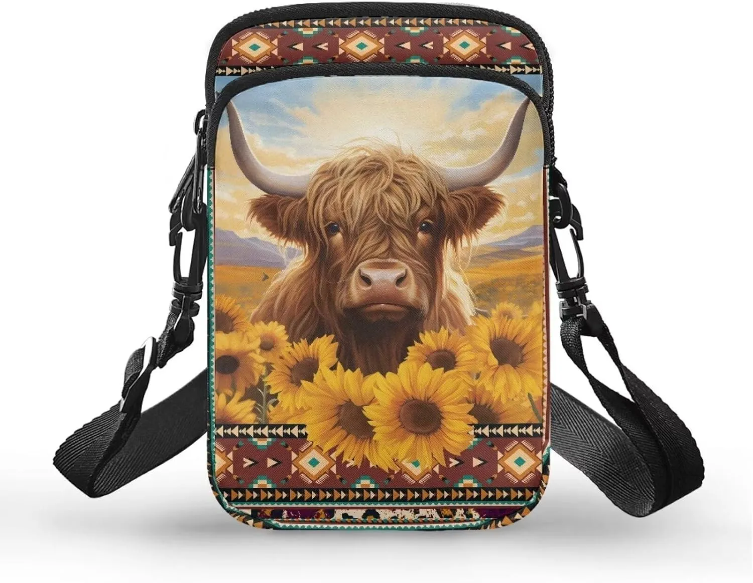 WELLFLYHOM Cell Phone Purse Women Crossbody Bag Canvas Messenger Pouch Travel Wallet