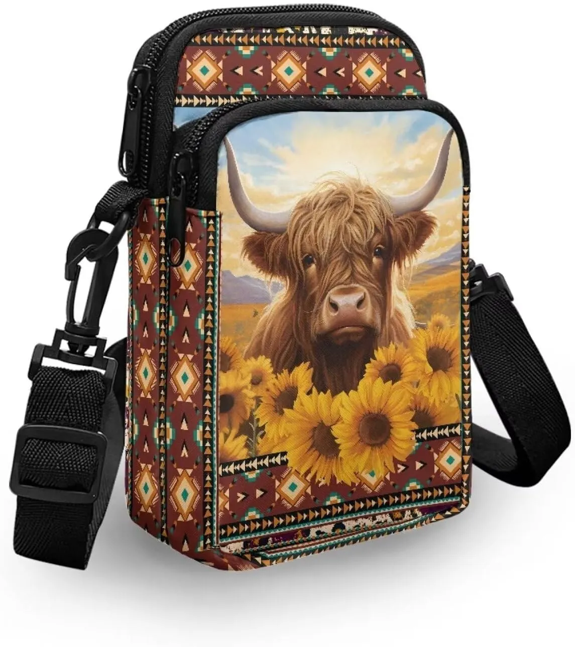 WELLFLYHOM Cell Phone Purse Women Crossbody Bag Canvas Messenger Pouch Travel Wallet