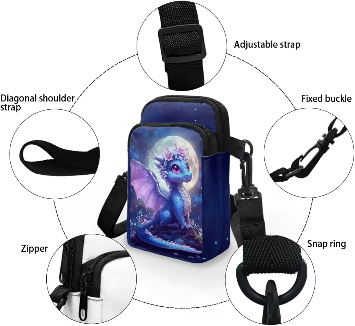 WELLFLYHOM Cell Phone Purse Women Crossbody Bag Canvas Messenger Pouch Travel Wallet