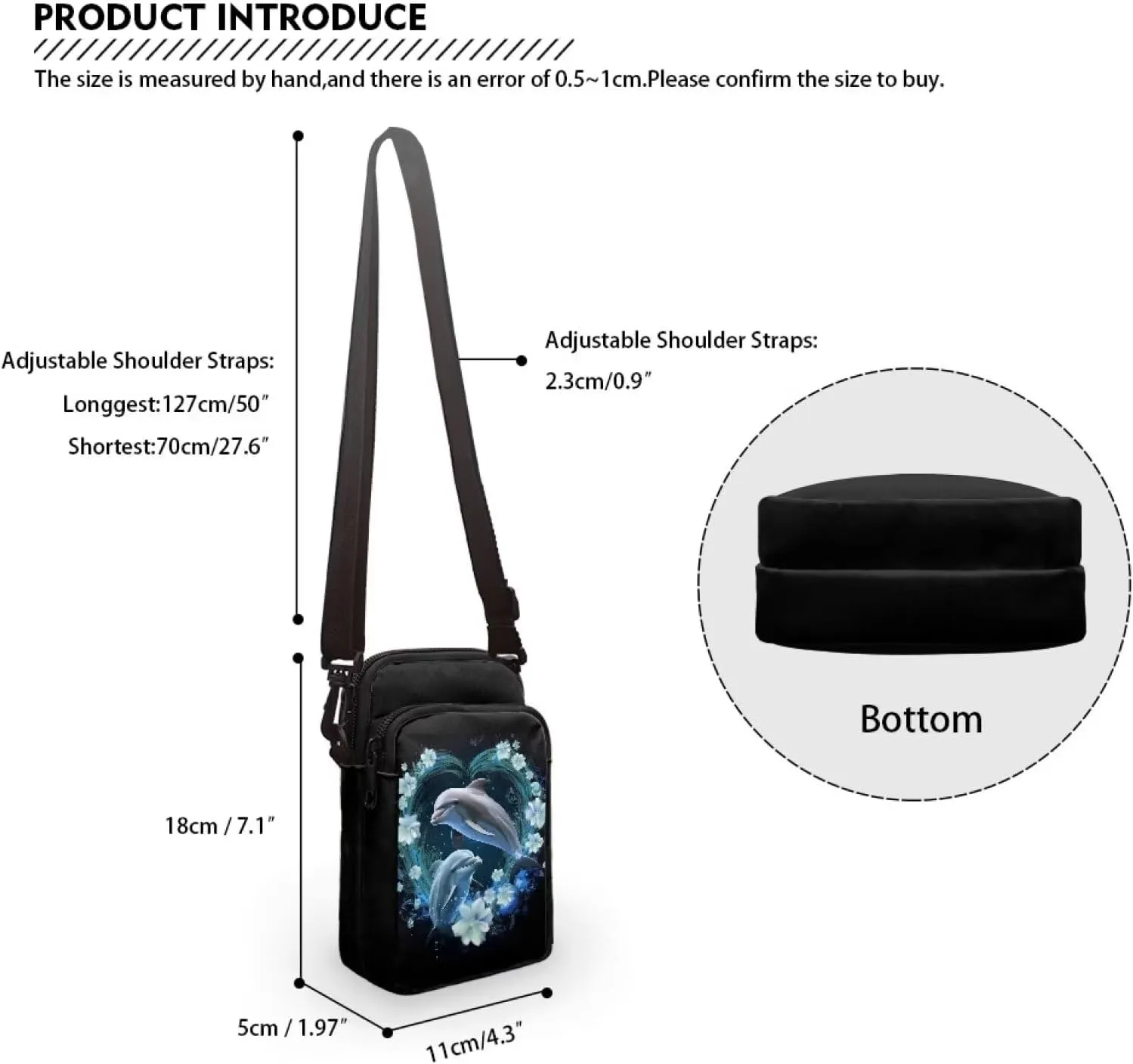 WELLFLYHOM Cell Phone Purse Women Crossbody Bag Canvas Messenger Pouch Travel Wallet