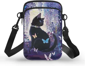 WELLFLYHOM Mini Crossbody Bag Phone Purses Wallet for Women Canvas Messenger Pouch