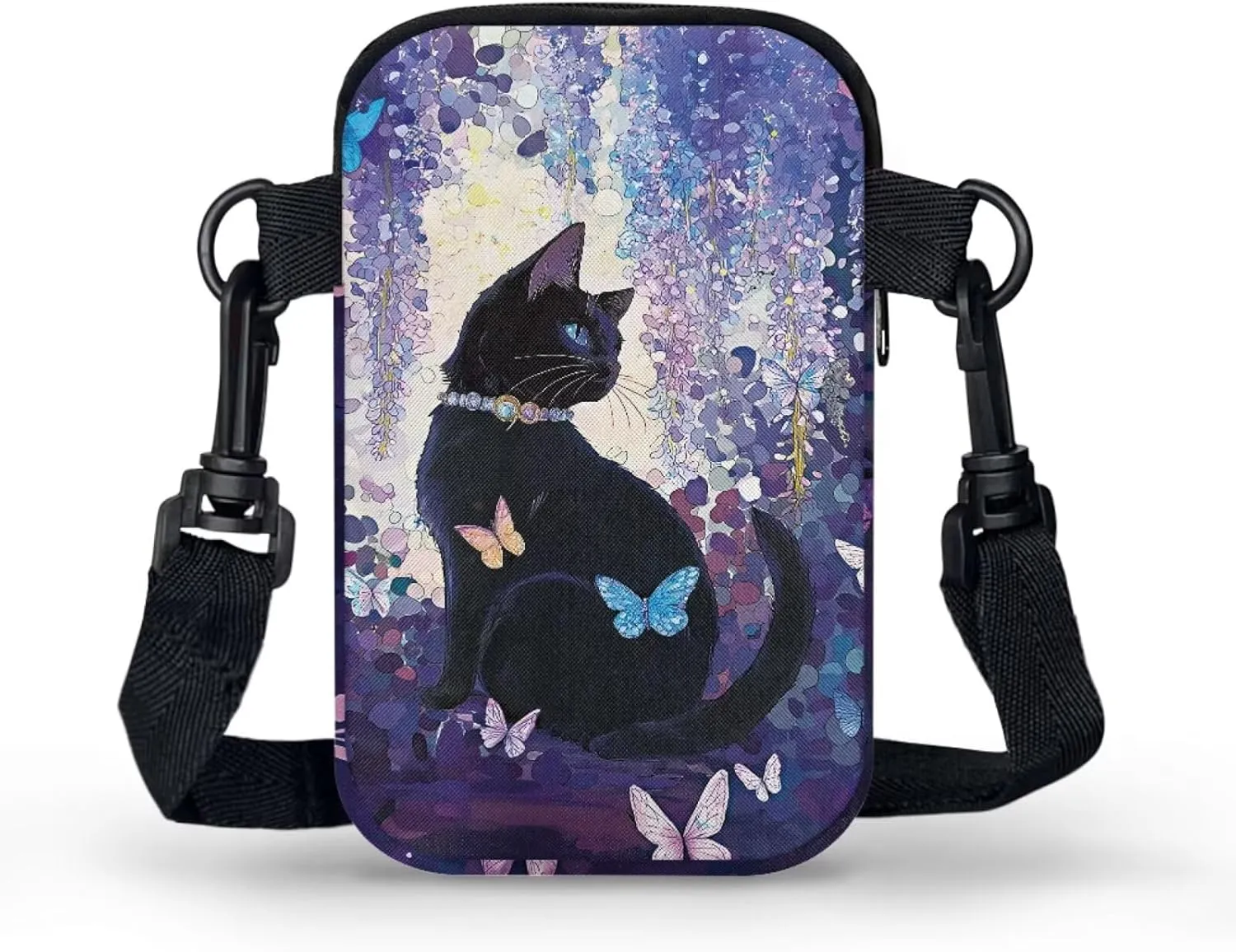 WELLFLYHOM Mini Crossbody Bag Phone Purses Wallet for Women Canvas Messenger Pouch