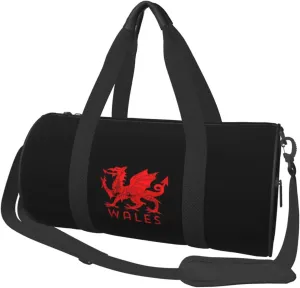 Welsh-Flag-Rugby-Red-Dragon-of-Wales- Convertible Garment Bag with Shoulder Strap, Carry on Garment Duffel Bag for Men Women - Rolling Foldable for Travel Luggage Bags (Black)