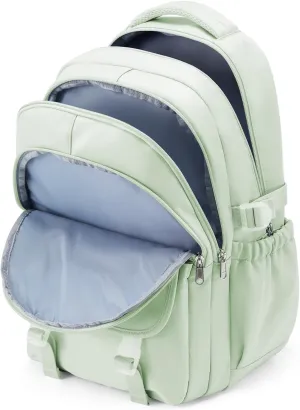 weradar Waterproof Aesthetic Backpack For School, Cute High School Bookbag For Teen Girls Boys, Lightweight Casual Daypack Backpack For Women Men, College Backpack With Lots Of Pockets（MintGreen）