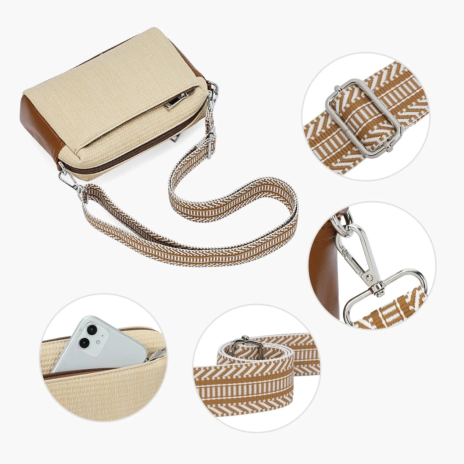 WESTBRONCO Small Crossbody Bags for Women, Shoulder Handbags, Satchel Purse with Adjustable Strap