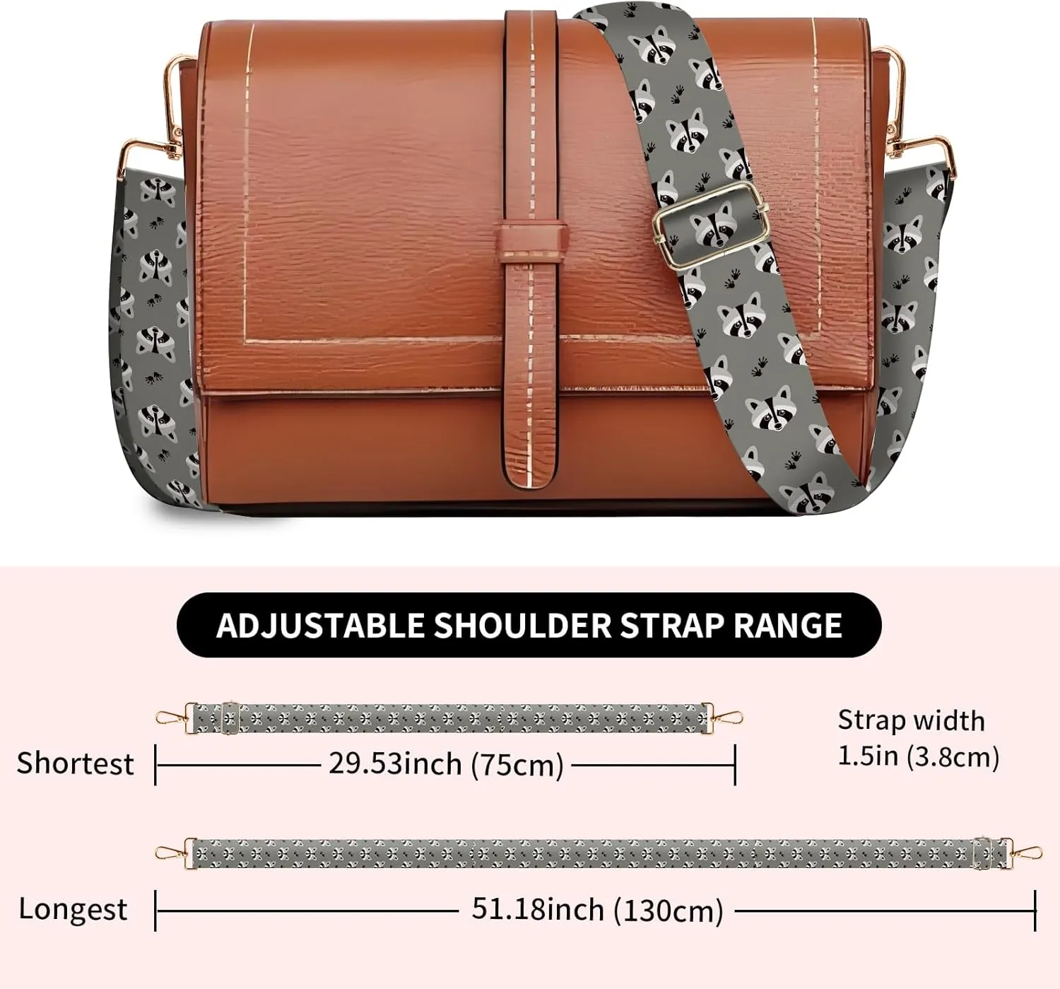Wide Purse Strap Replacement Crossbody, Funny Shoulder Strap Adjustable, Cute Bag Strap for Women Guitar Purses
