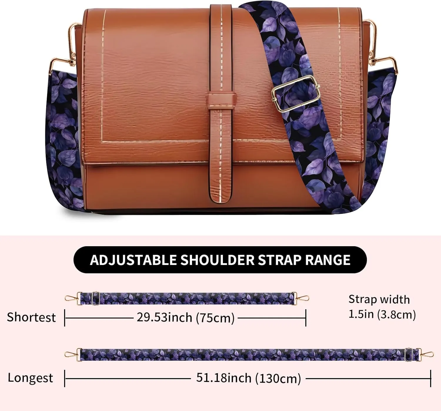 Wide Purse Strap Replacement Crossbody, Funny Shoulder Strap Adjustable, Cute Bag Strap for Women Guitar Purses