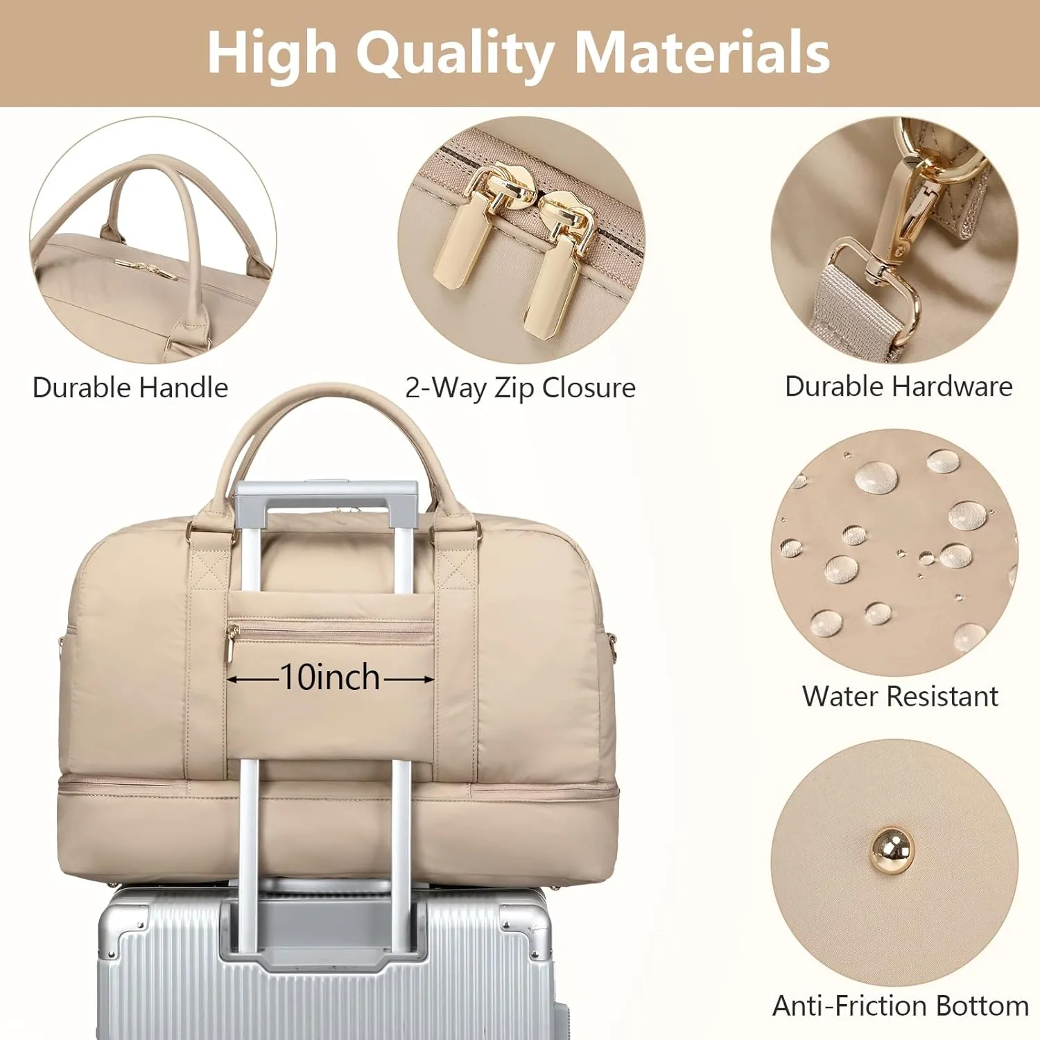 Wogarl Weekender Bag for Women Men Large Overnight Bag Travel Duffel Bag with Shoe Compartment Toiletry Satchel Bag Carry On Bag Fit 21" Laptop
