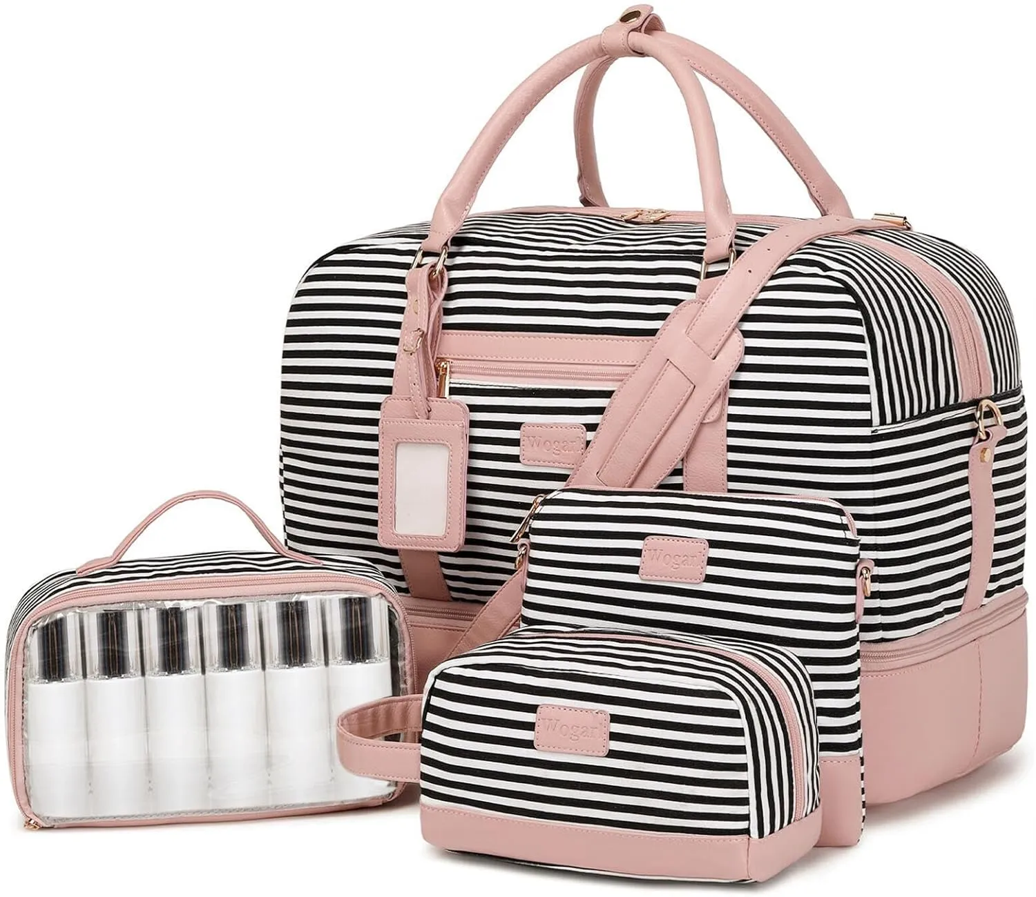 Wogarl Weekender Bags for Women Large Overnight Bag Weekend Travel Duffel Bag Carry on Shoulder with Shoe Compartment Toiletry Bag for Travel Business Gym