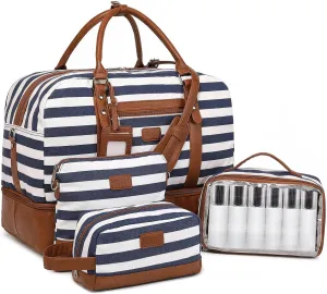 Wogarl Weekender Bags for Women Large Overnight Bag Weekend Travel Duffel Bag Carry on Shoulder with Shoe Compartment Toiletry Bag for Travel Business Gym