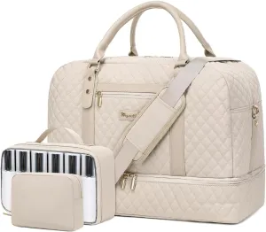 Wogarl Weekender Bags for Women Large Overnight Bag Weekend Travel Duffel Bag Carry on Shoulder with Shoe Compartment Toiletry Bag for Travel Business Gym