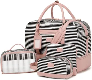 Wogarl Weekender Bags for Women Large Overnight Bag Weekend Travel Duffel Bag Carry on Shoulder with Shoe Compartment Toiletry Bag for Travel Business Gym