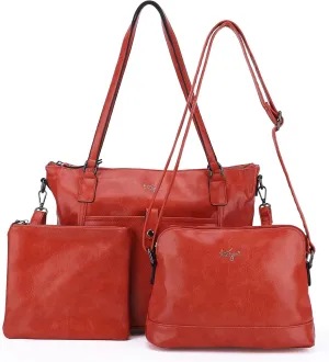 Women Fashion Vegan Leather Tote Handbags Wallet Shoulder Bag Top Handle Satchel Purse Sets