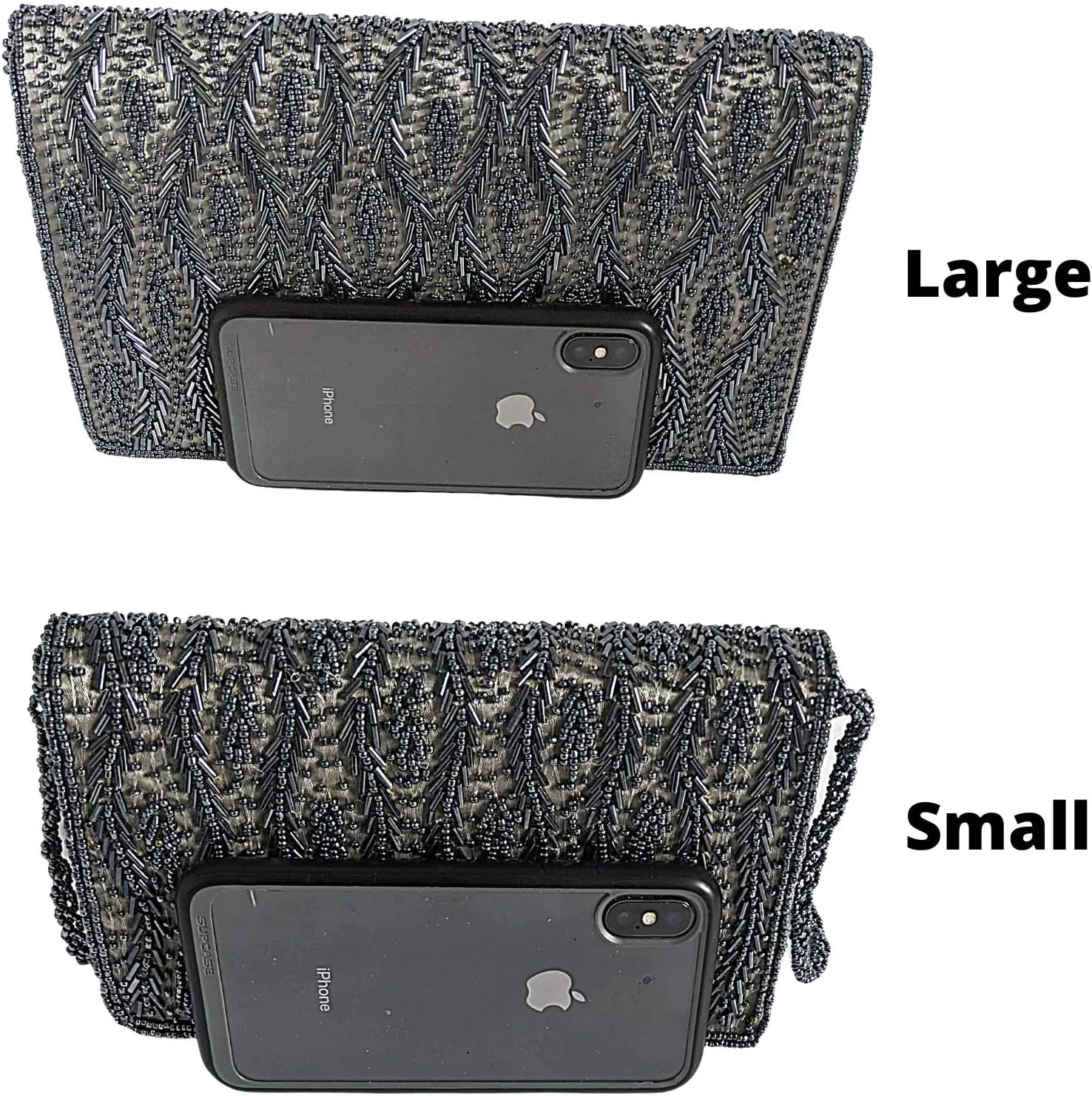 Women Handmade Beaded Evening Clutch, Shoulder Bag, Wedding Purse