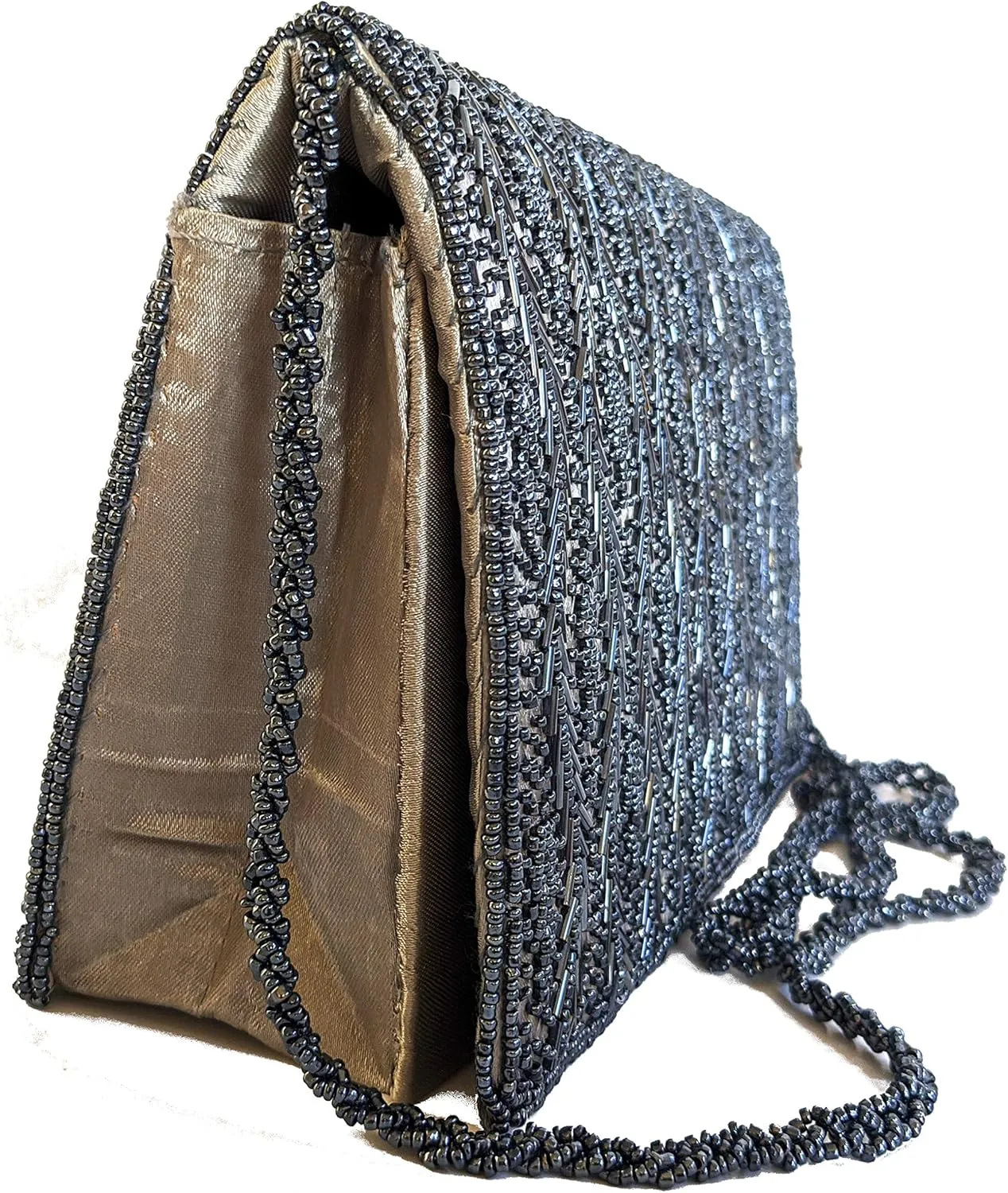 Women Handmade Beaded Evening Clutch, Shoulder Bag, Wedding Purse