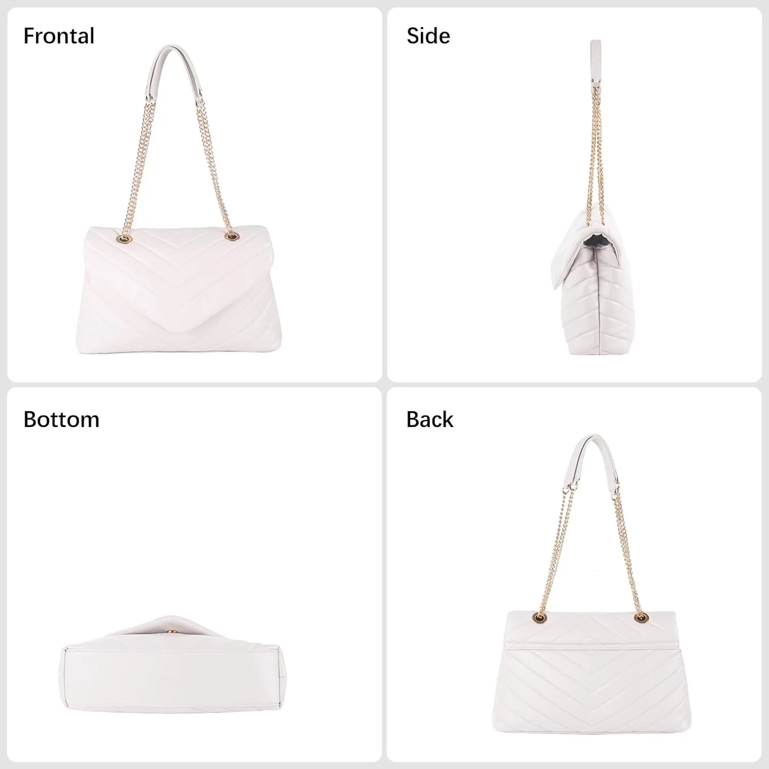 Women Shoulder Bag, Fashionable Quilted Vegan leather Crossbody Purses with Adjustable Chain Designer Purses