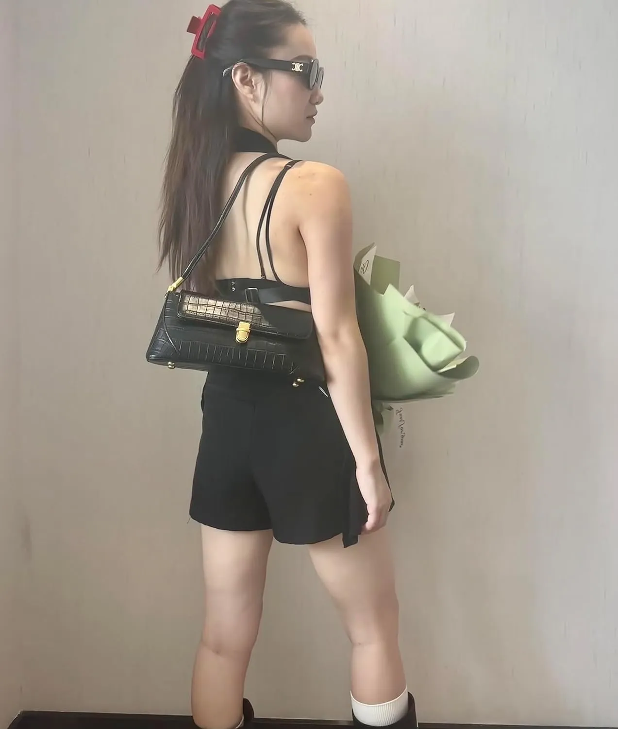 Women Shoulder Bags Vintage Handbag Retro Classic Small Purse 90s Buckle Closure