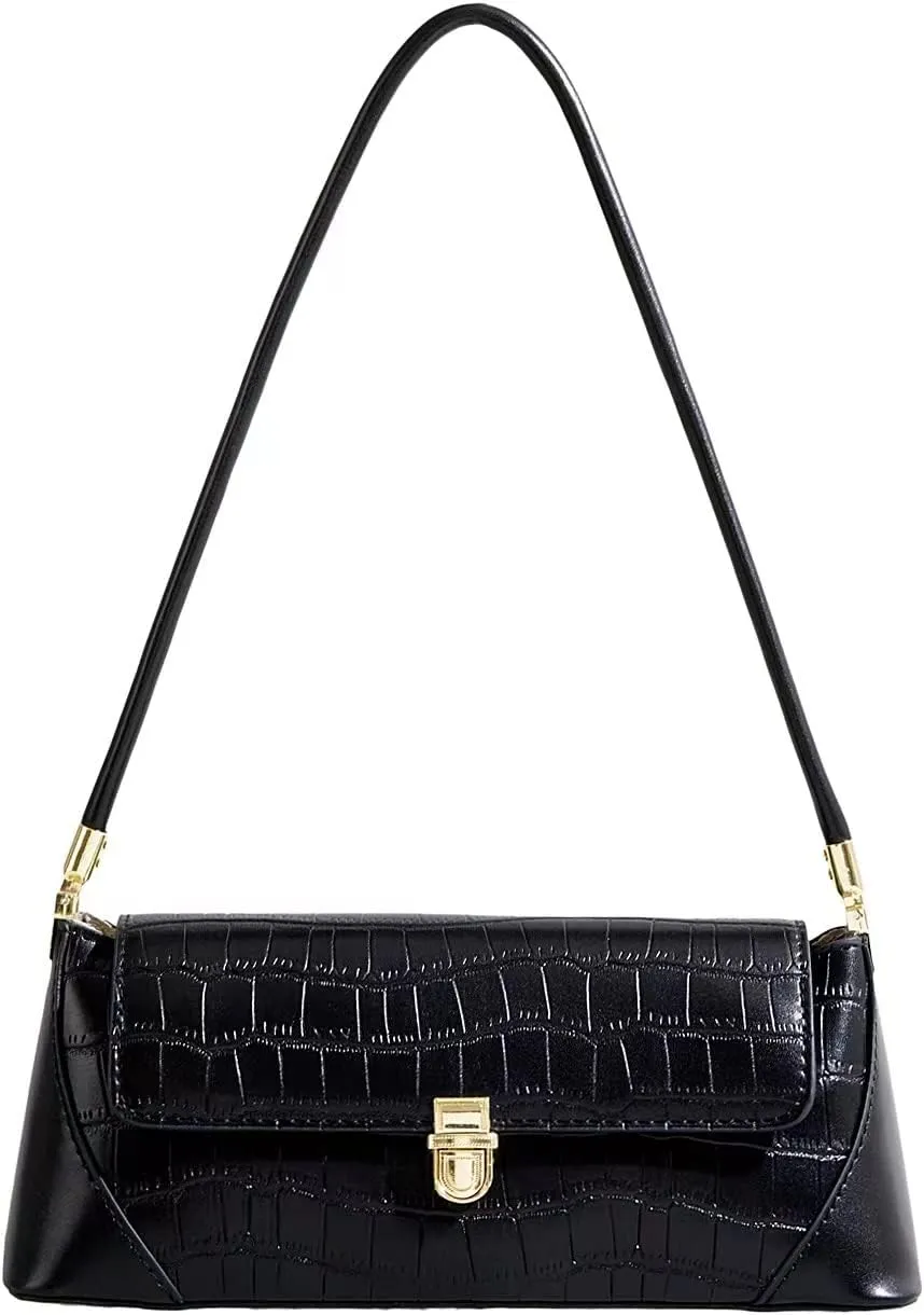 Women Shoulder Bags Vintage Handbag Retro Classic Small Purse 90s Buckle Closure