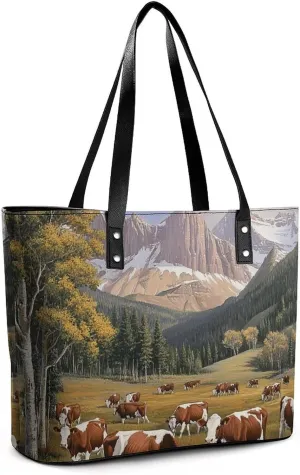 Women Tote Bags Handbags PU Leather Shoulder Casual Handbags