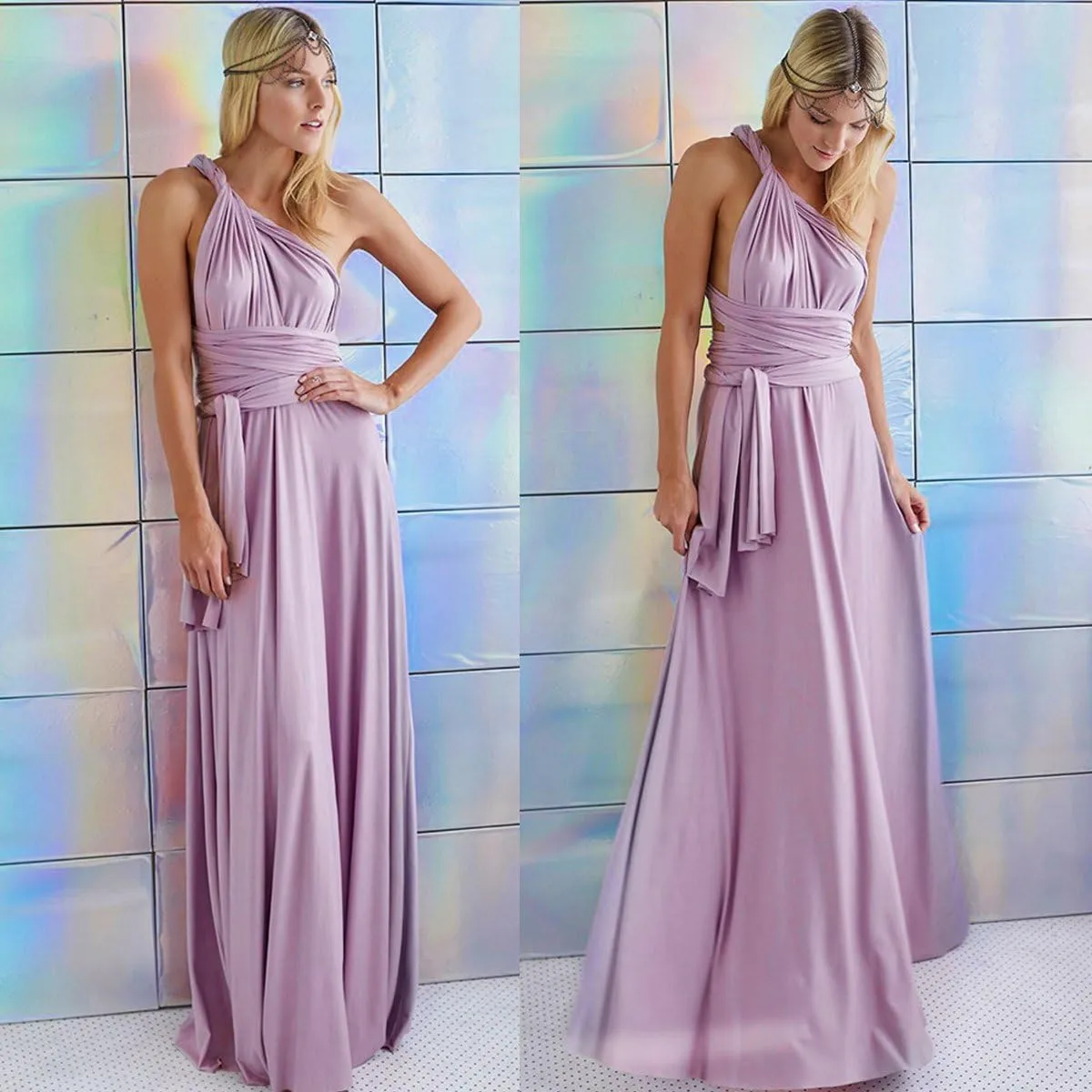Women Transformer Evening Long Prom Dress Multi-Way Wrap Convertible Floor Length Wedding Halter Maxi Gown High Elasticity