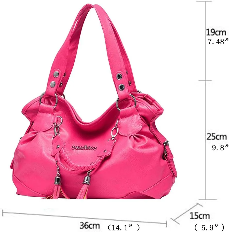Women Vintage Large Bag Top-handle Handbags Casual Soft leather Shoulder Bags Tote Messenger Purse