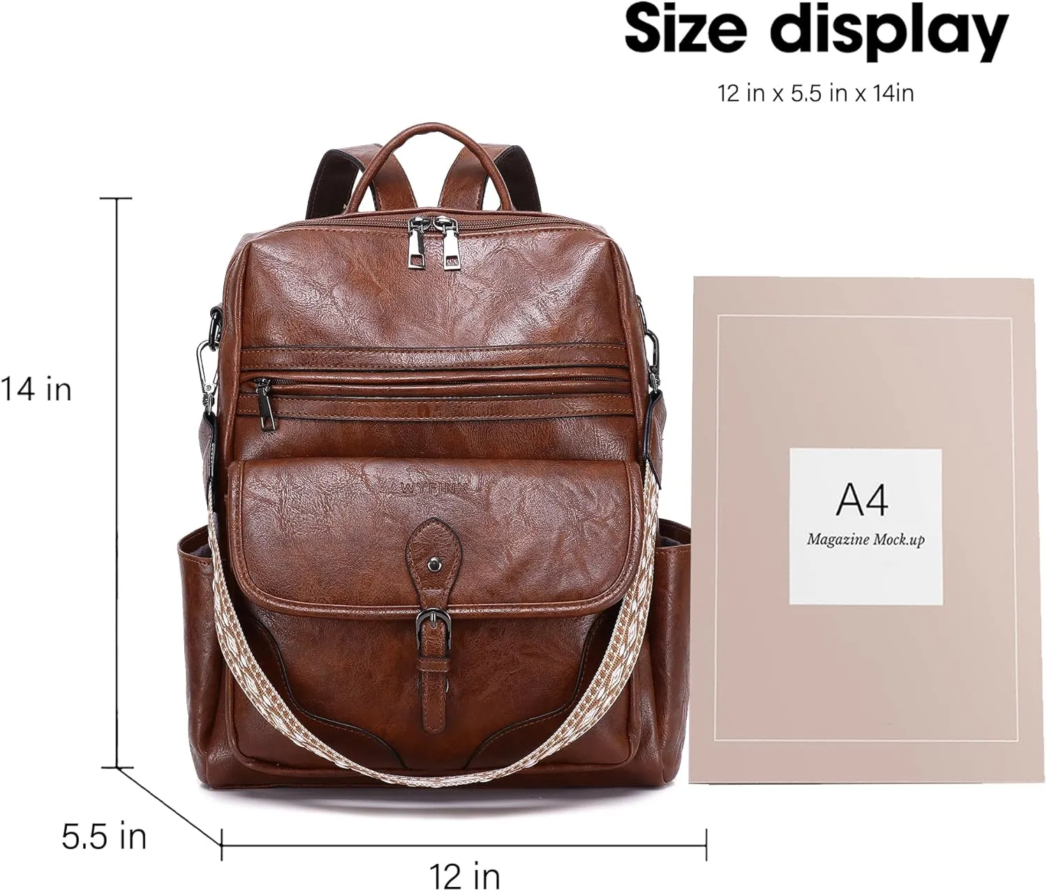 Womens Backpack Purse Leather Backpack Fashion Travel Ladies Convertible Shoulder Bag Casual Designer Handbag Brown