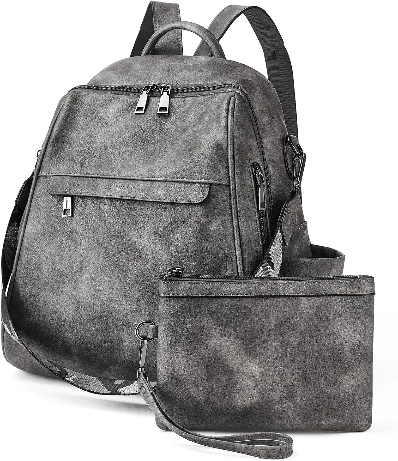 Womens Backpack Purse Leather: Fashion Convertible Ladies Shoulder Bag Travel Women Backpack Purse with Wristlet