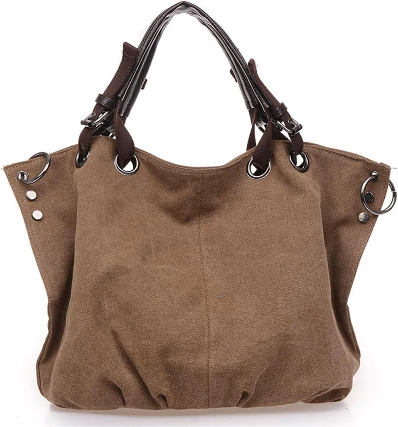 Women's Canvas Bag Large Capacity Handbag Shoulder Messenger Bag(D)