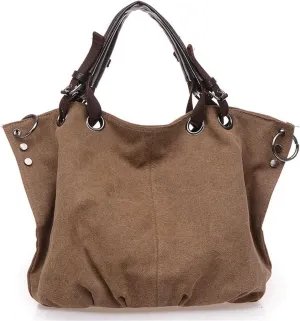 Women's Canvas Bag Large Capacity Handbag Shoulder Messenger Bag(D)