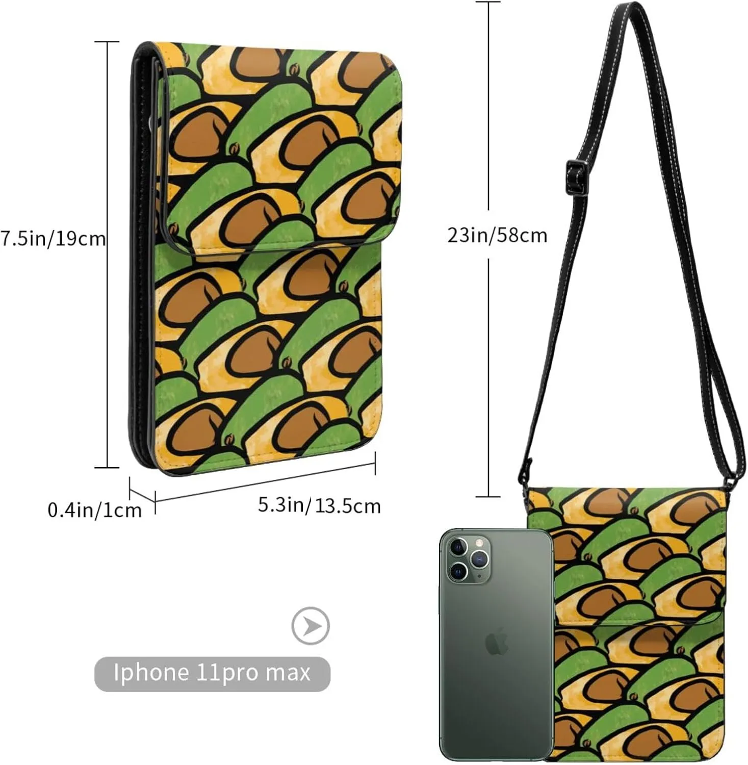 Womens Crossbody Bags Dandelion Pattern Phone Bag Wallet Purses Adjustable Strap