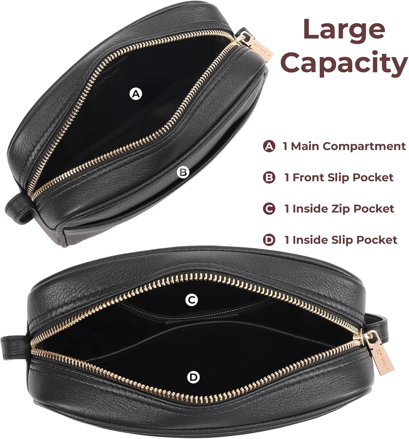 Women's Elegant Genuine Leather Crossbody Bag - Versatile Design, Adjustable Strap, Top Zip Closer, Light & Chic