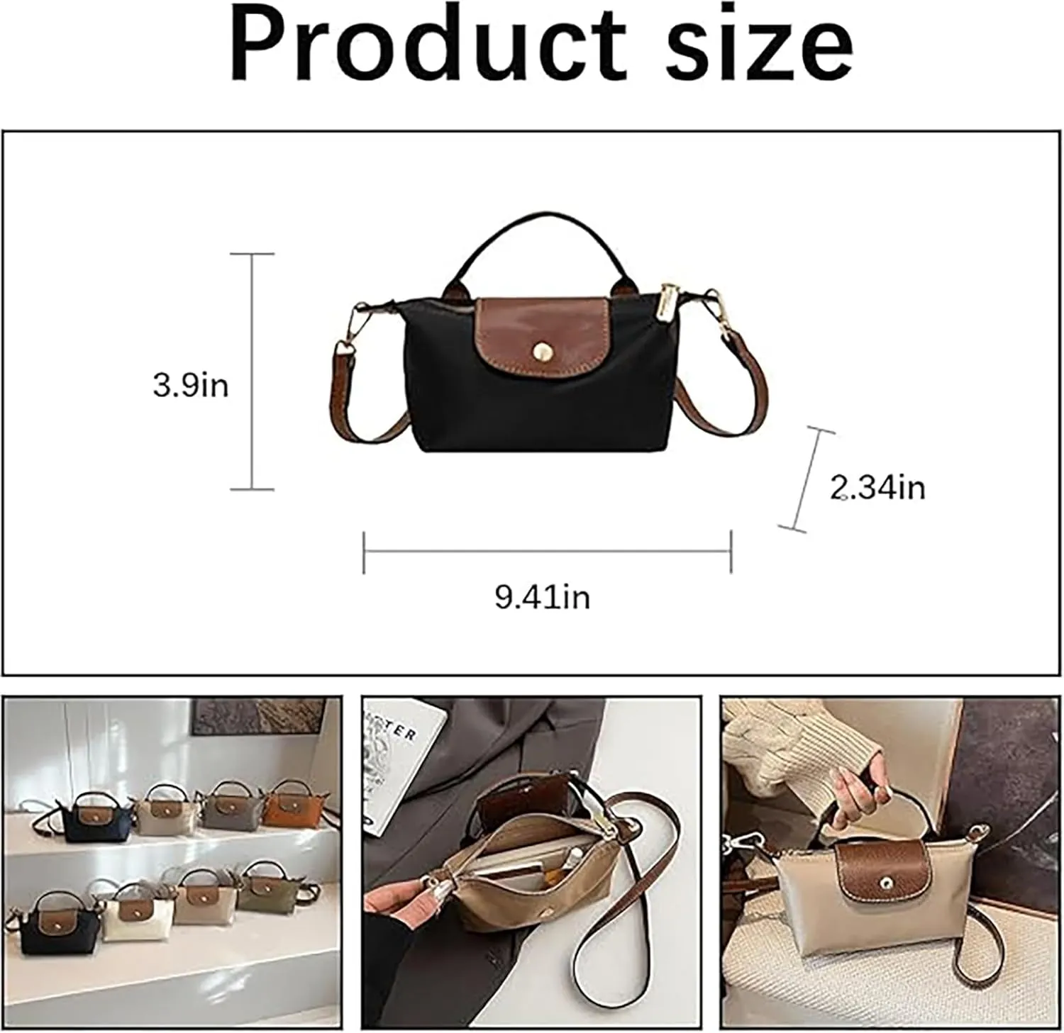 Women's Fashion Colorblock Mini Crossbody Bag, Handbags Purses with Adjustable Strap for Women, Solid Square Purse