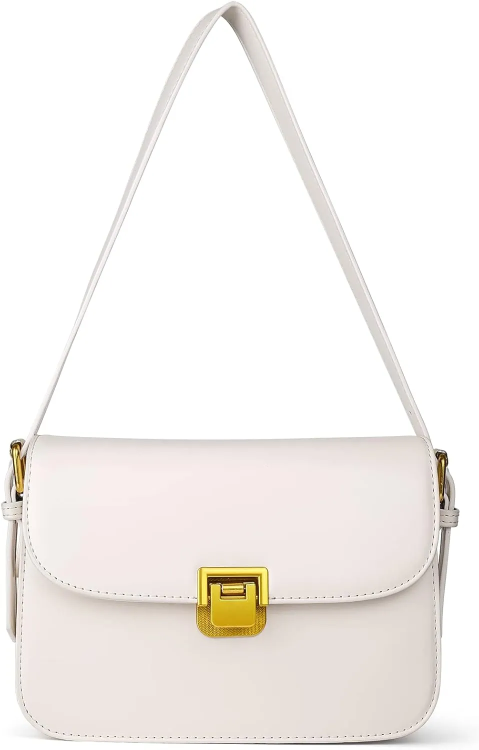 Women's Shoulder Bag Messenger Handbag Preppy Style Female Crossbody Bag Retro Purse Designer Briefcase (Beige)