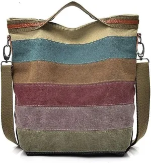Womens Shoulder Bags Canvas Hobo Handbags Multi-Color Casual Messenger Bag Top Handle Tote Crossbody Bags