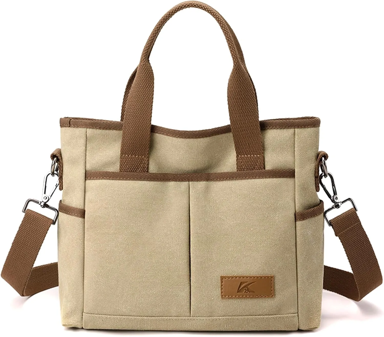 Women's Small Canvas Tote Purses Casual Multi-pocket Shoulder Crossbody Bag Everyday Handbags