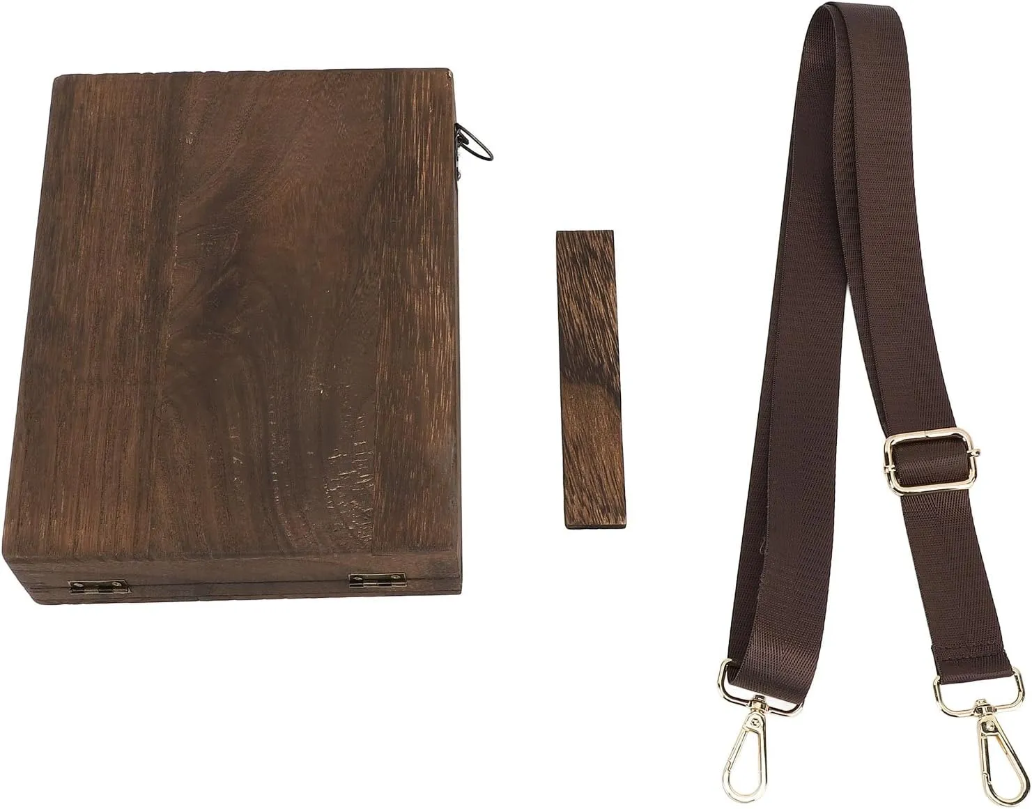Wooden Box Retro Writers Messenger Portable Writing Storage Handmade Postman Bag Carbonized Brown
