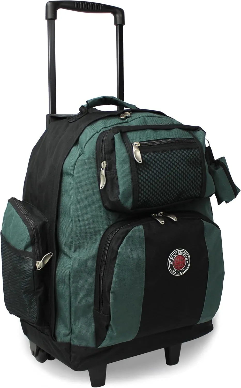 World Traveler Transworld 22-Inch Carry-On Rolling Backpack, Green