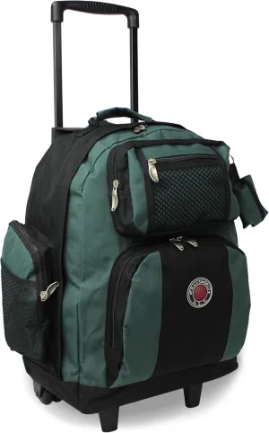 World Traveler Transworld 22-Inch Carry-On Rolling Backpack, Green