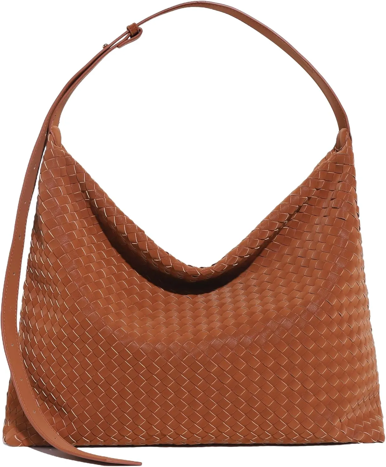 Woven Bag for Women, Vegan Leather Tote Bags Large Hobo Purses for Women Handmade Shoulder Bag with Adjustable Strap