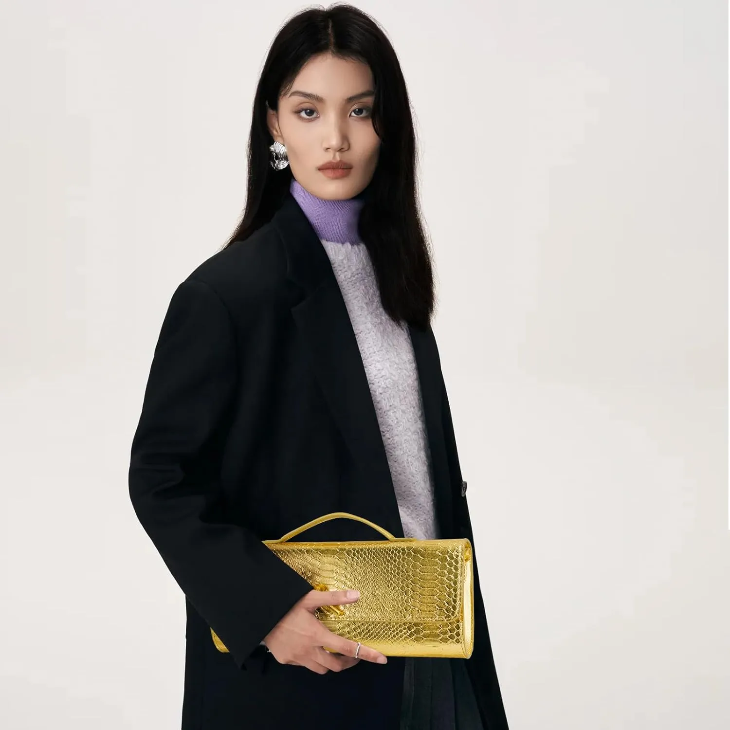 Woven Clutch Purses for Women, Leather Evening Bag Shoulder Handbag Formal Satchel Crossbody Purse Party Bag