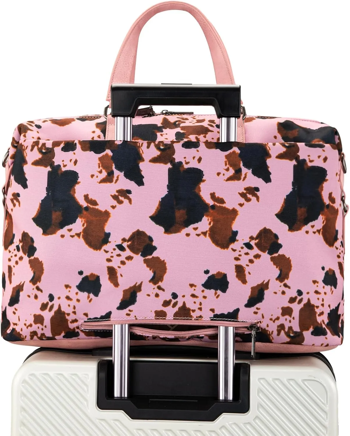 Wrangler Travel Duffle Bag for Women Oversized Cow Print Weekender Bag Overnight Bag WG133-5110PK