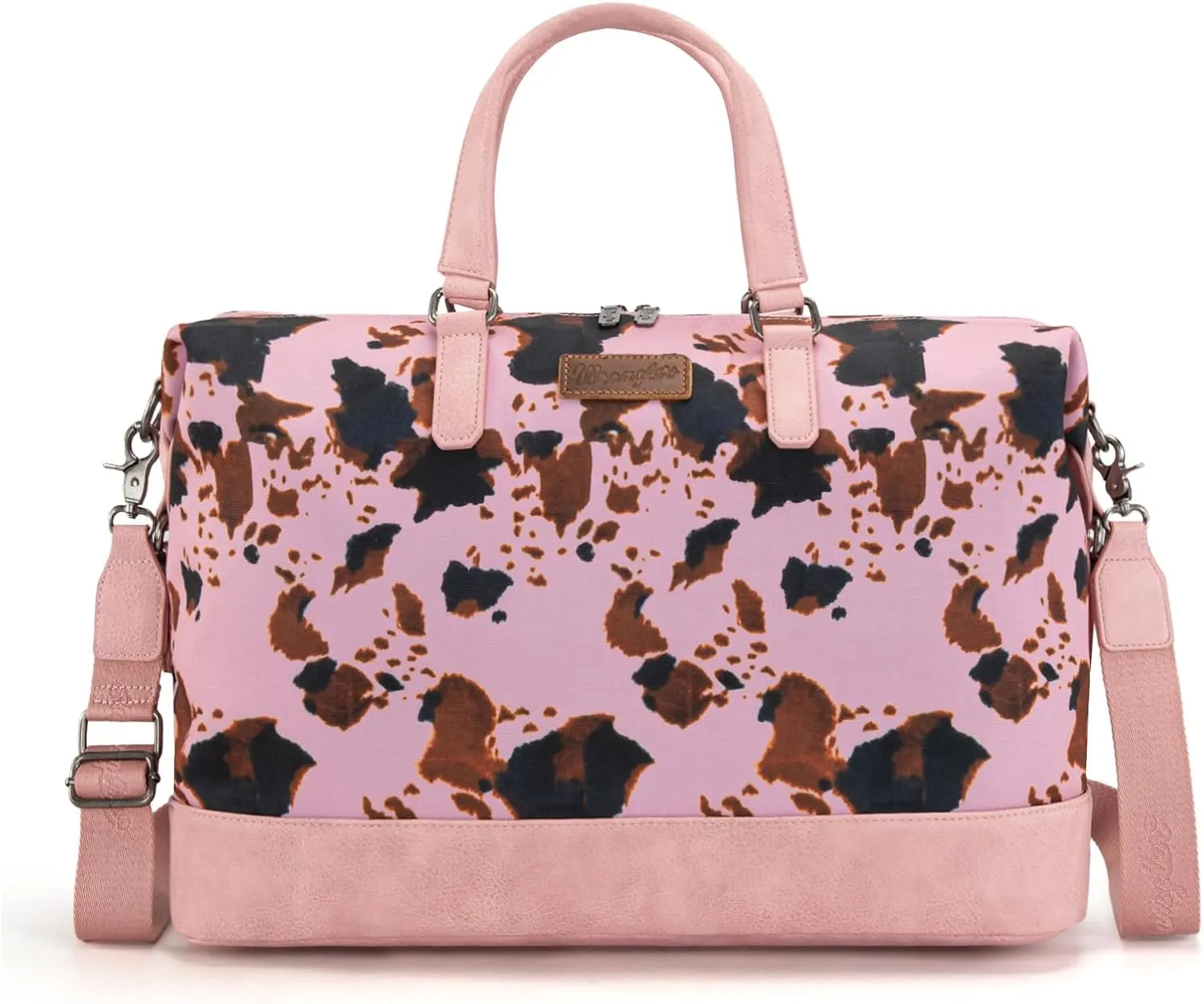 Wrangler Travel Duffle Bag for Women Oversized Cow Print Weekender Bag Overnight Bag WG133-5110PK