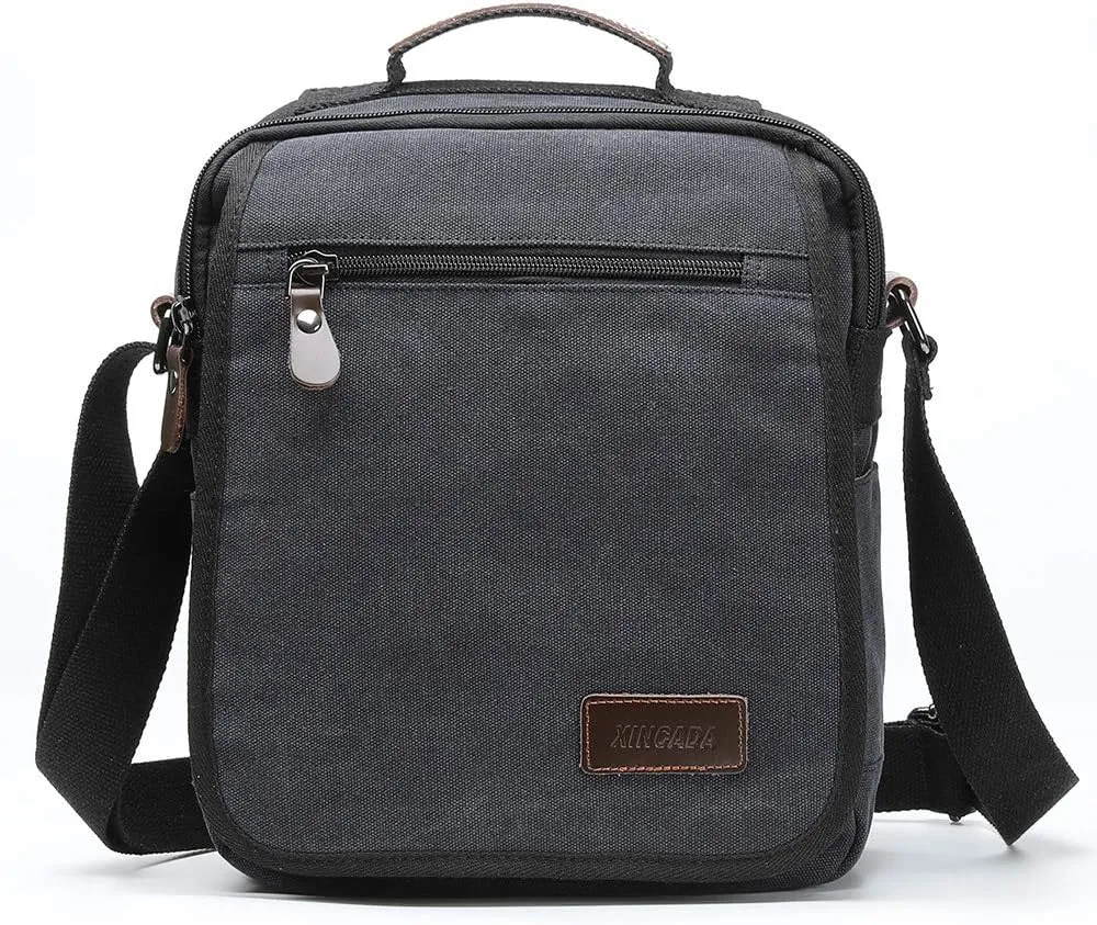 XINCADA Mens Bag Messenger Bag Canvas Shoulder Bags Travel Bag Man Purse Crossbody Bags for Work Business