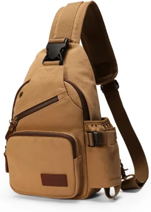 XINCADA Sling Bag for Men Canvas Man Purse Crossbody Small Messenger Bag Sling Backpack Shoulder Bags Travel Chest Pack Bags