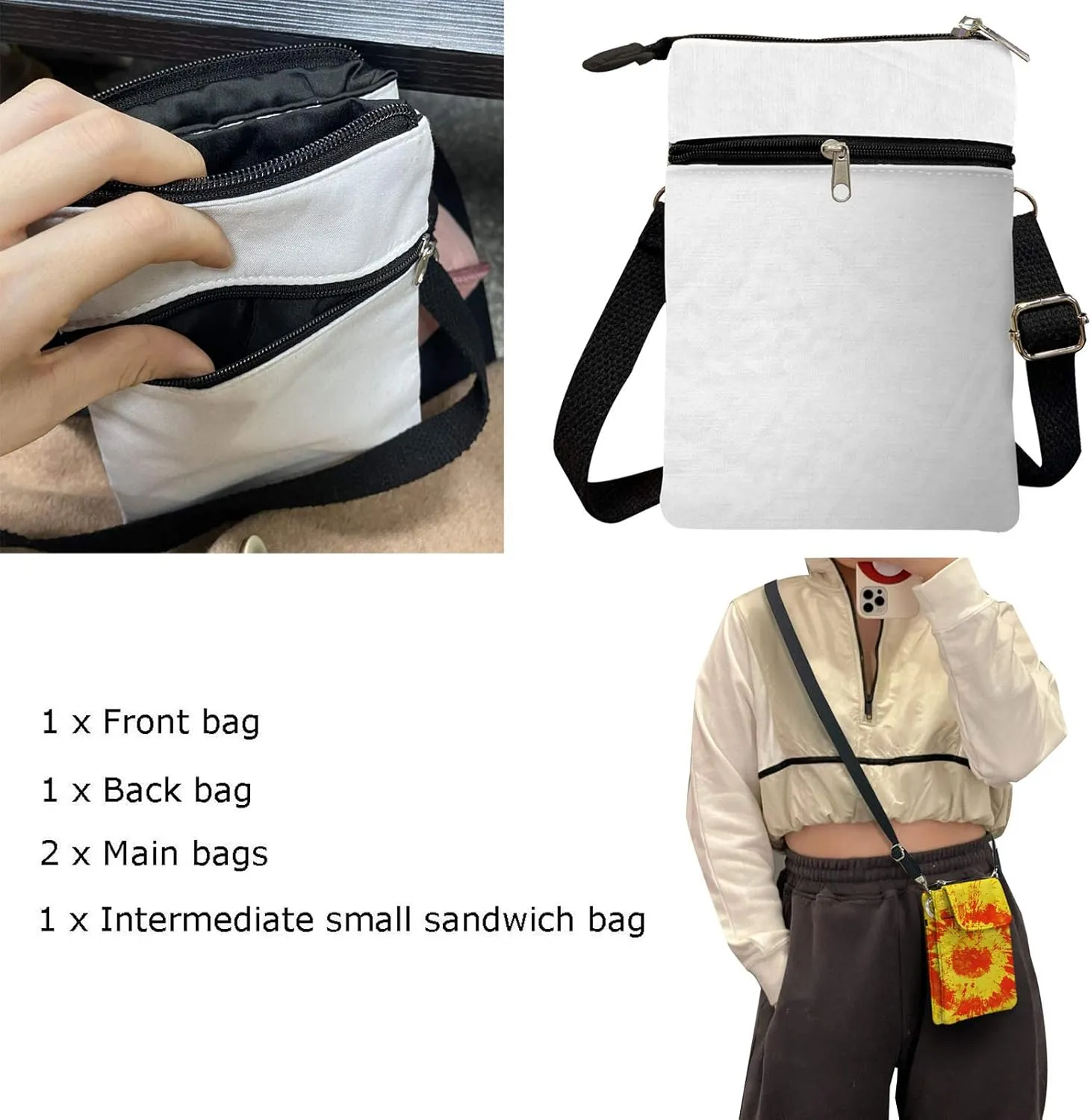 Xpyiqun Canvas Cross-body Bags for Women Small Cellphone Purse Shoulder Handbag