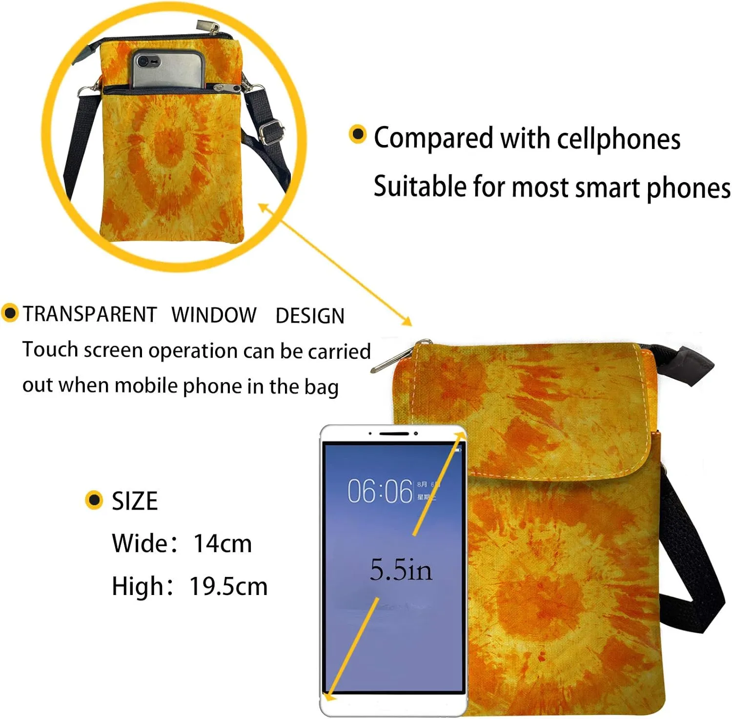 Xpyiqun Canvas Cross-body Bags for Women Small Cellphone Purse Shoulder Handbag