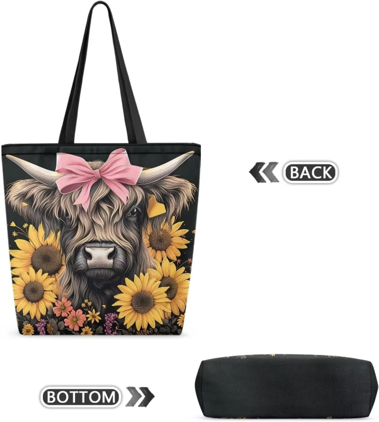 Xpyiqun Canvas Tote Bag Reusabl Grocery Bags Aesthetic Totes Shopping Bag Travel Beach Bags