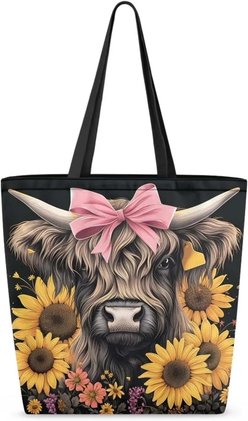 Xpyiqun Canvas Tote Bag Reusabl Grocery Bags Aesthetic Totes Shopping Bag Travel Beach Bags